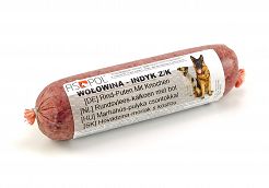 Wołowina-indyk z kością dla psów 1 kg